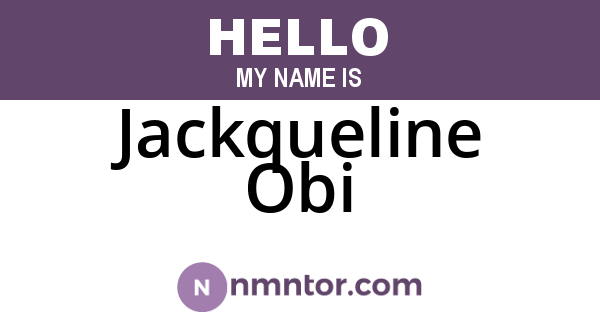 Jackqueline Obi
