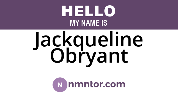 Jackqueline Obryant