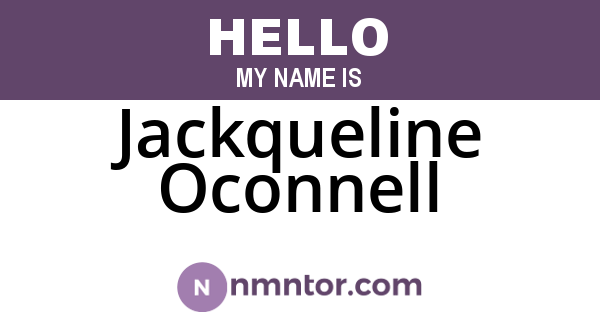 Jackqueline Oconnell