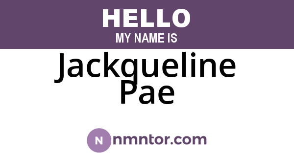 Jackqueline Pae