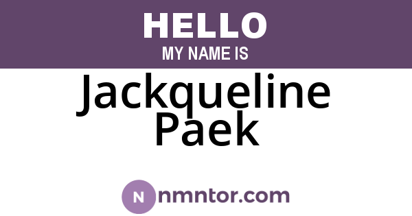 Jackqueline Paek