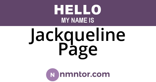 Jackqueline Page
