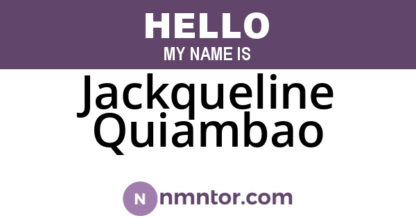 Jackqueline Quiambao