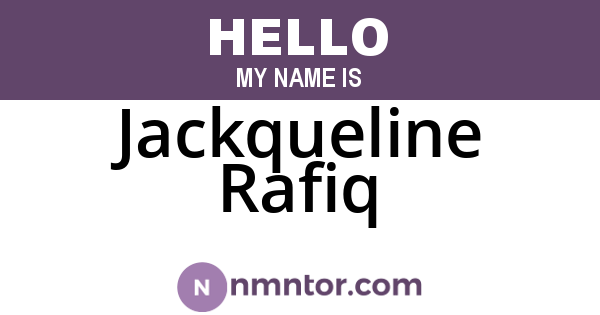 Jackqueline Rafiq