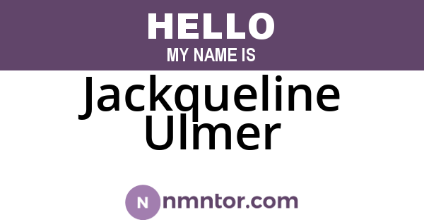 Jackqueline Ulmer