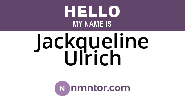 Jackqueline Ulrich