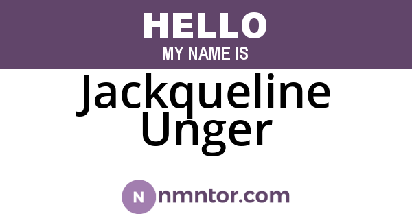 Jackqueline Unger