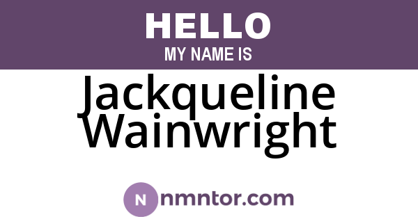 Jackqueline Wainwright