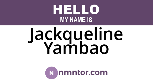 Jackqueline Yambao
