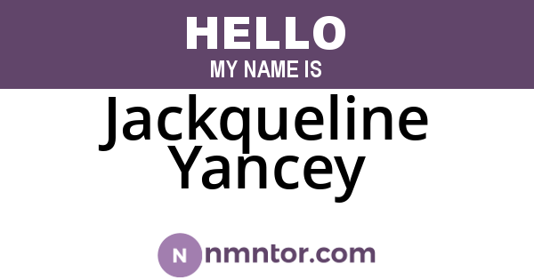 Jackqueline Yancey