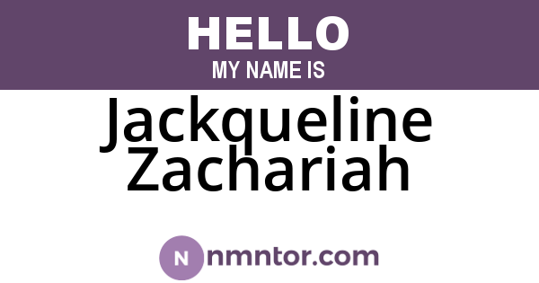 Jackqueline Zachariah