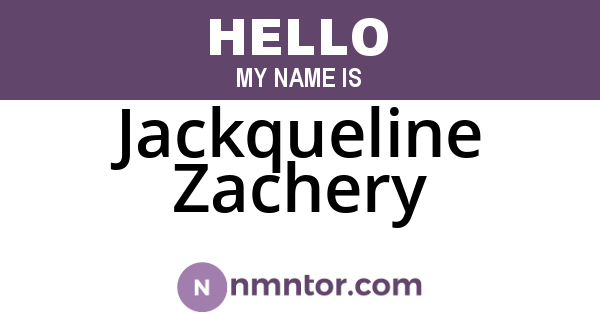 Jackqueline Zachery