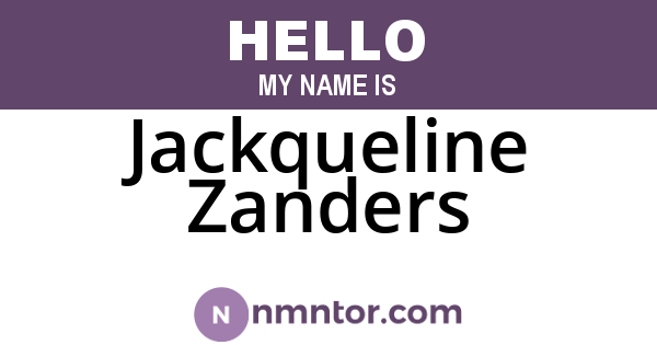 Jackqueline Zanders