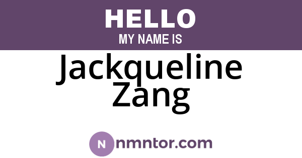 Jackqueline Zang