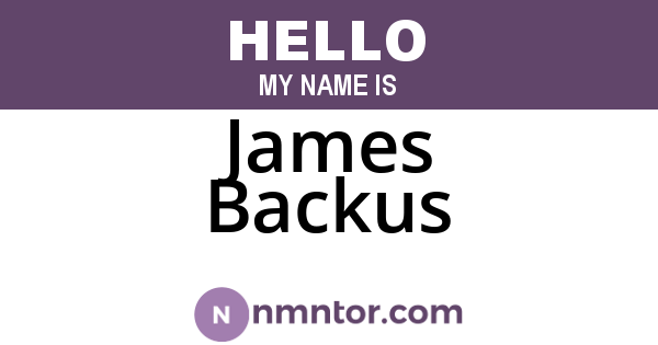 James Backus