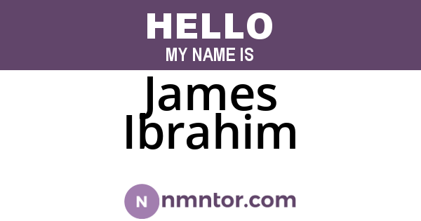 James Ibrahim