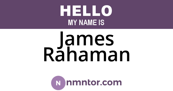 James Rahaman