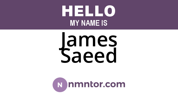 James Saeed