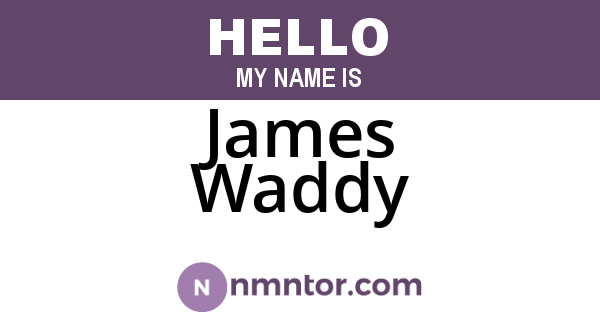 James Waddy