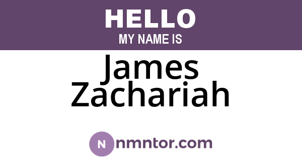 James Zachariah