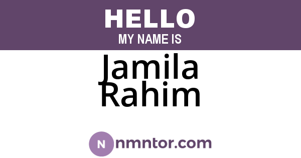 Jamila Rahim