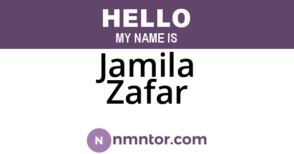 Jamila Zafar