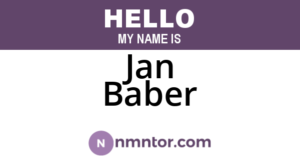Jan Baber