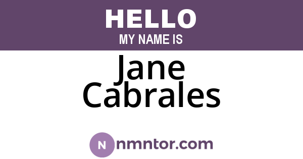 Jane Cabrales