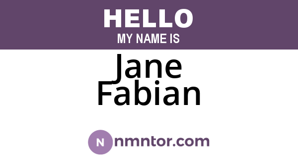 Jane Fabian