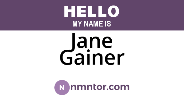 Jane Gainer