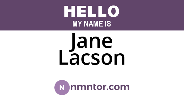 Jane Lacson