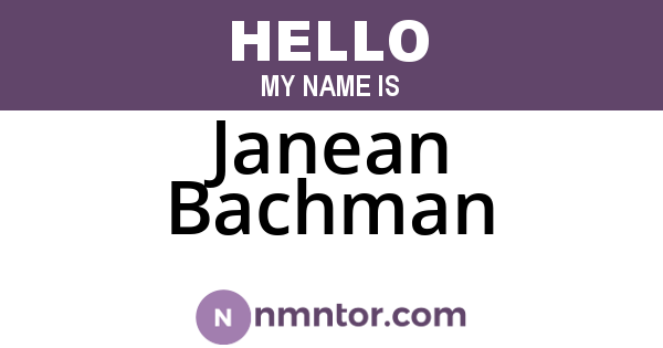 Janean Bachman