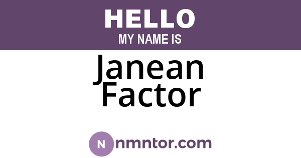Janean Factor