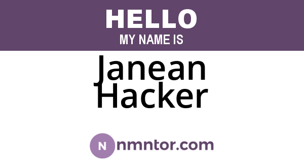 Janean Hacker