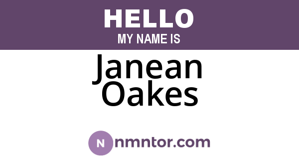 Janean Oakes