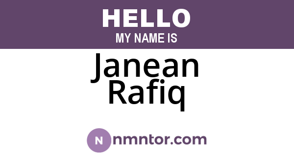 Janean Rafiq