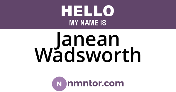 Janean Wadsworth
