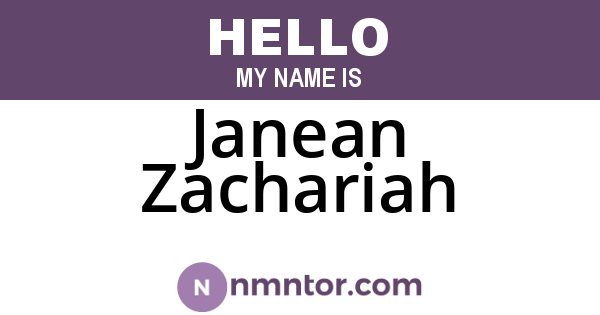 Janean Zachariah
