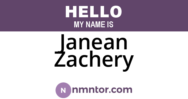 Janean Zachery