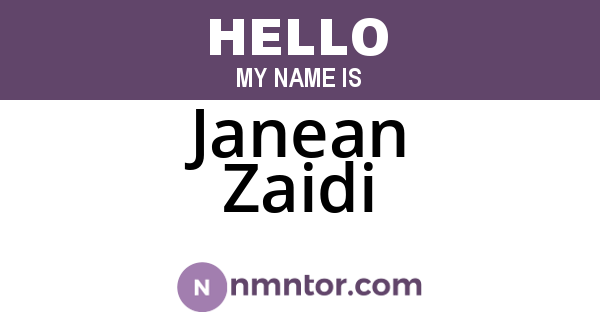 Janean Zaidi