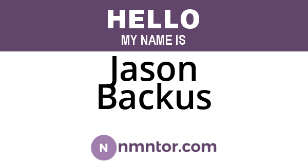Jason Backus
