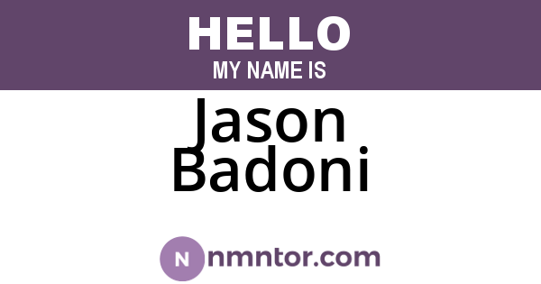Jason Badoni