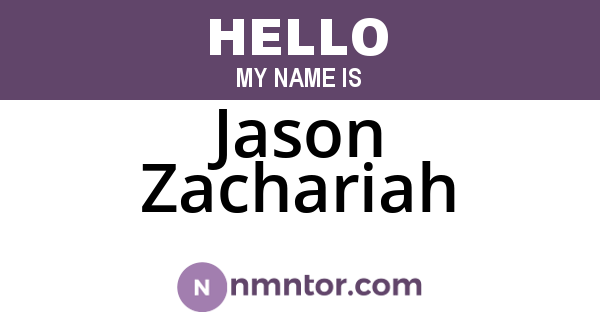 Jason Zachariah