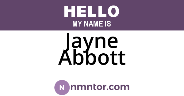 Jayne Abbott