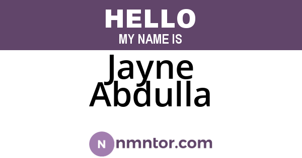 Jayne Abdulla