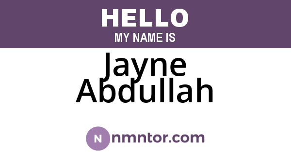 Jayne Abdullah