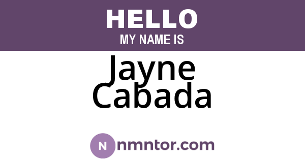 Jayne Cabada