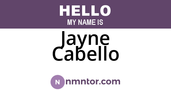 Jayne Cabello