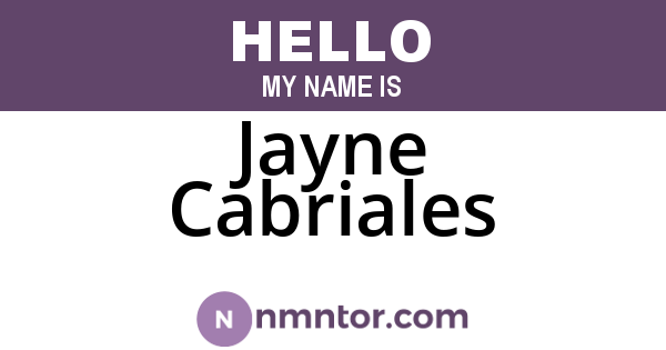 Jayne Cabriales
