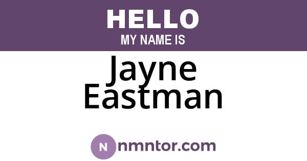 Jayne Eastman